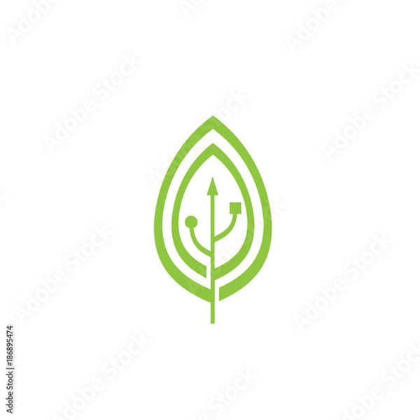 Fototapeta leaf connect logo