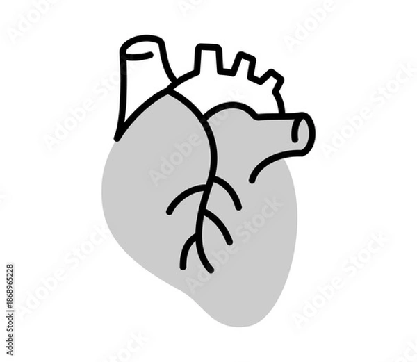 Obraz シンプルな心臓のアイコンイラスト　ベクター