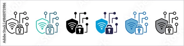 Obraz Cyber Security Single Icon Set Multistyle