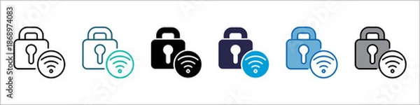 Obraz Secure Connection Single Icon Set Multistyle