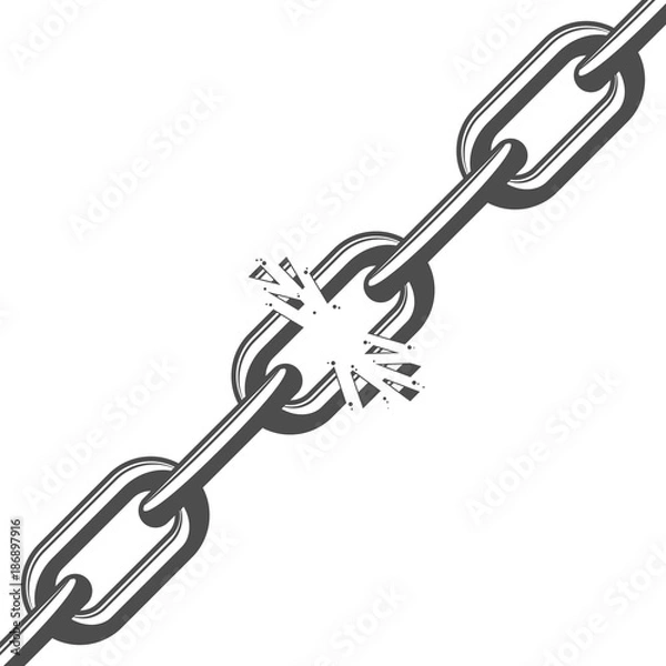 Fototapeta Chain broken vector.