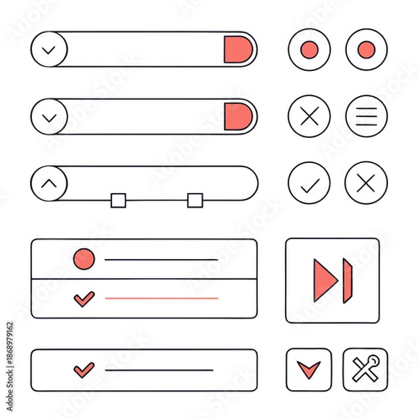 Obraz Professional UI UX Design Icons for Application Development