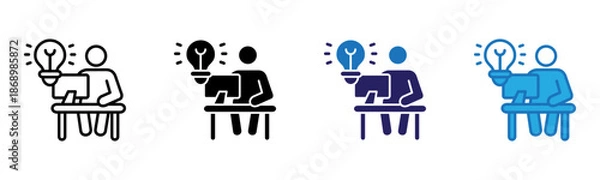 Obraz Doing Icon Multi Style Vector Illustration