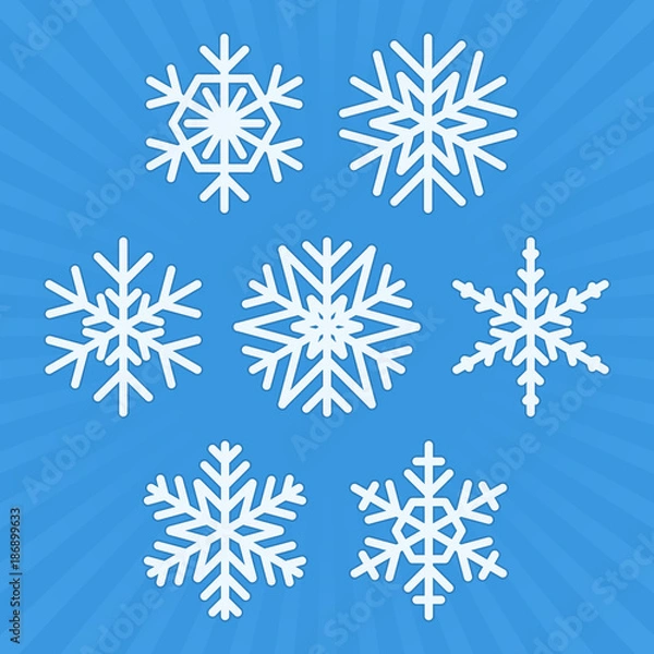 Fototapeta Snowflake vector set.