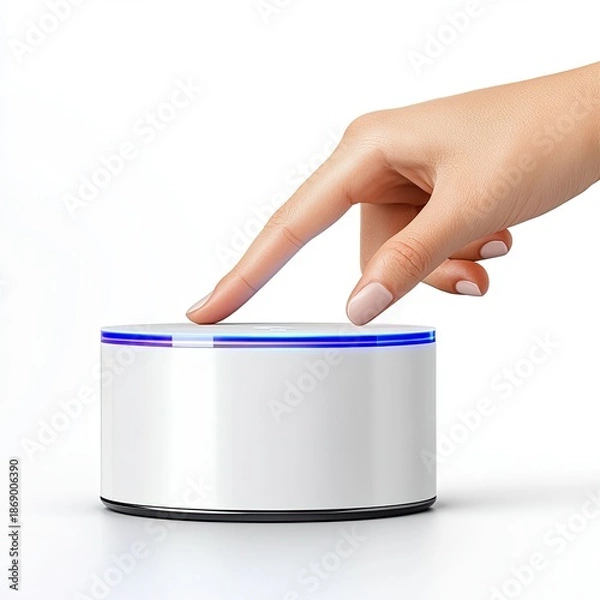 Obraz Interactive smart device control home setting digital technology modern environment close-up view user engagement