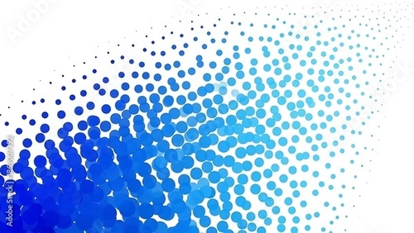 Obraz Blue dots gradient pattern on white background, abstract design