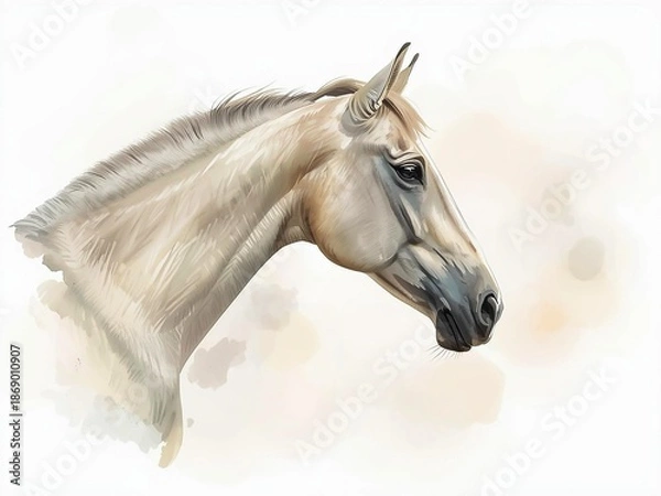 Fototapeta 水彩タッチの可愛い馬のイラスト