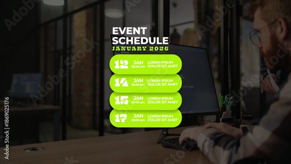 Fototapeta Text List Animation 06