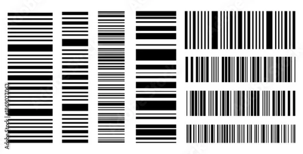 Fototapeta Barcode vector collection. Black and white scan codes.