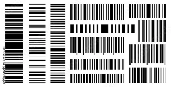 Fototapeta Barcode vector collection. Black and white scan codes.