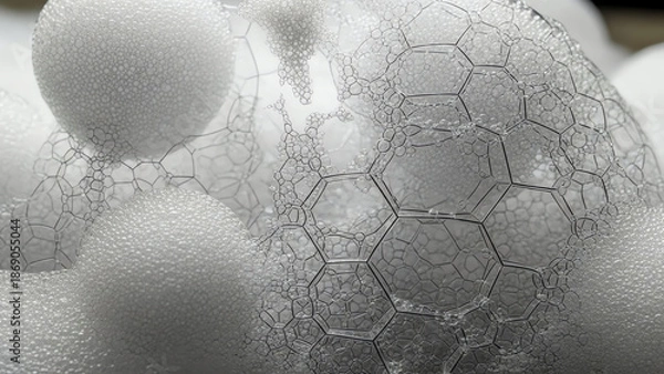 Obraz Molecular Foam and Geometric Mesh