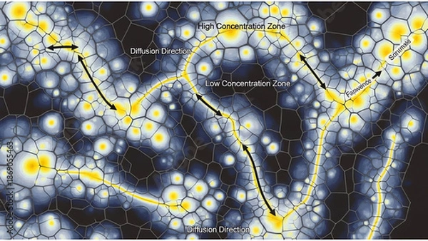 Obraz Diffusion Pattern in Neural Like Network