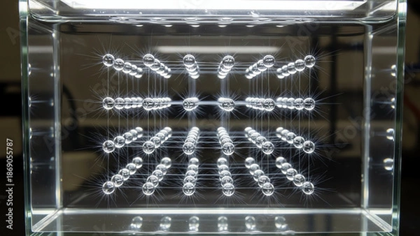 Obraz Sparkling Orbs Inside Glass Box