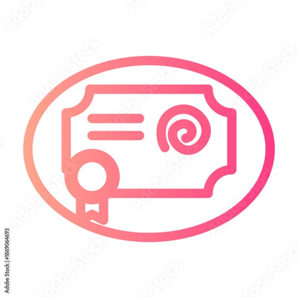 Fototapeta certificate gradient icon