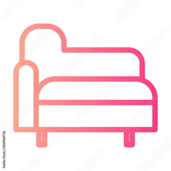Fototapeta chaise longue gradient icon