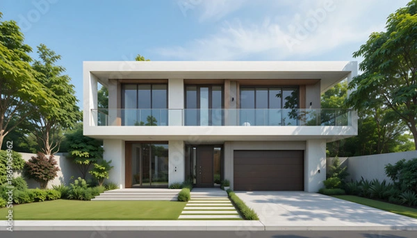 Obraz modern house with garden