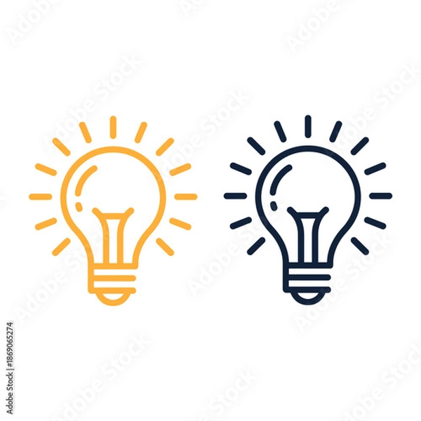 Obraz Light Bulb Logo Minimal Creative Icon Design