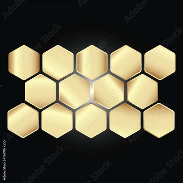 Obraz Gold background texture vector icon seamless pattern