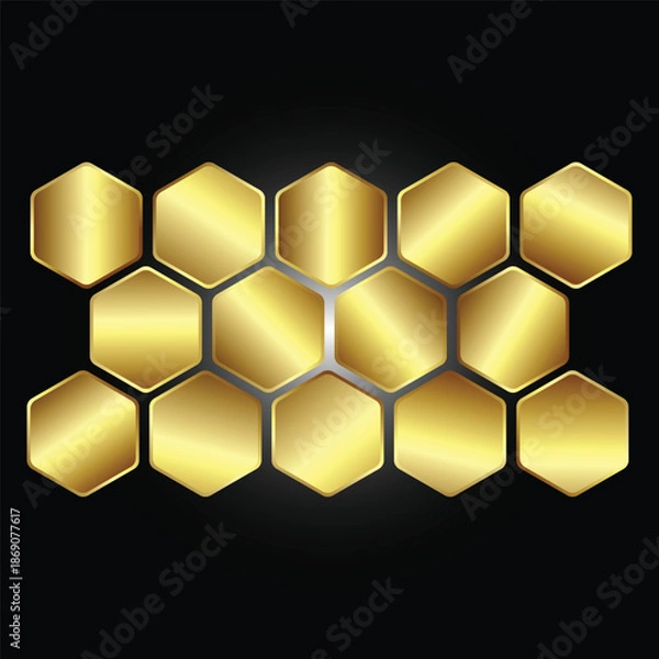 Obraz Gold background texture vector icon seamless pattern