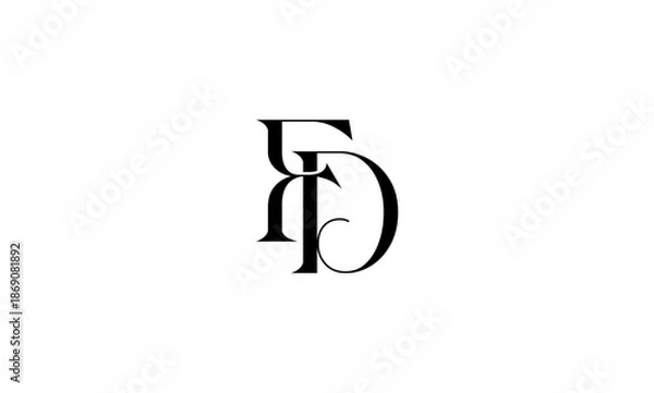 Obraz FD initial letters logo or FD monogram
