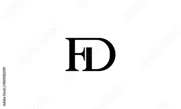 Obraz FD initial letters logo or FD monogram
