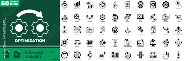 Obraz Optimization Duotone Editable Icons set