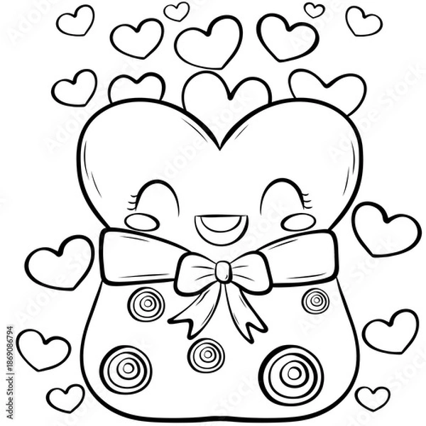 Obraz Line heart bag