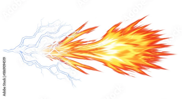 Obraz fire flames on white background