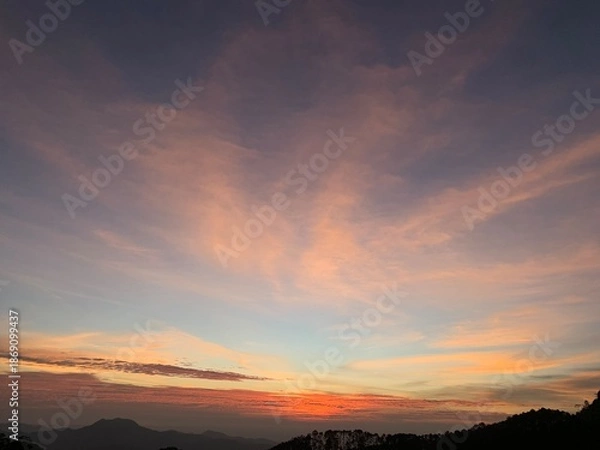 Obraz sunset in the mountains