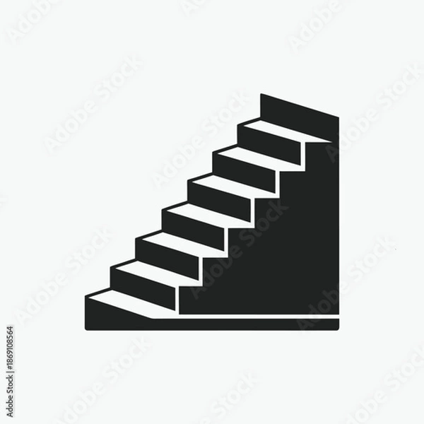 Obraz stairs icon silhoutte vector style template