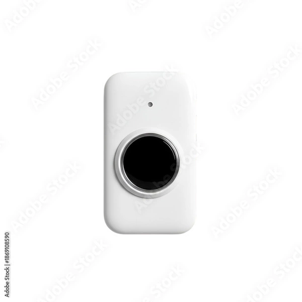 Obraz Modern white security camera with lens and indicator light