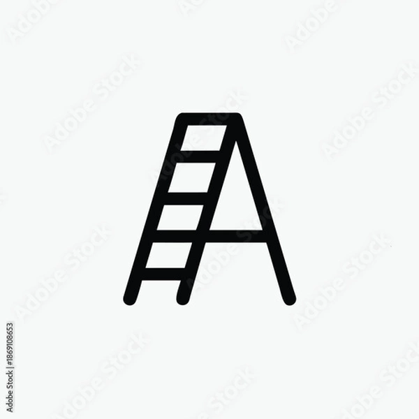 Obraz stepladder icon silhoutte vector style template
