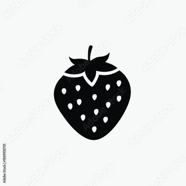 Obraz strawberry icon silhoutte vector style template