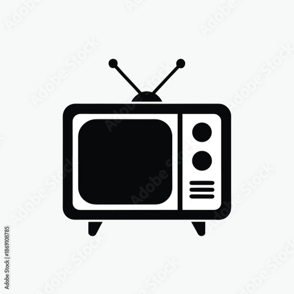 Obraz television icon silhoutte vector style template
