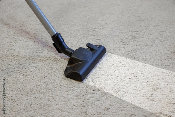 Obraz Cleaning the carpet using a vacuum cleaner.