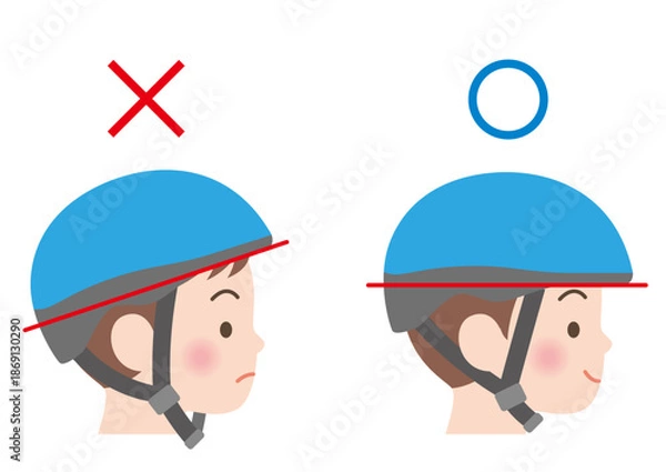 Obraz 自転車ヘルメットの正しい被り方