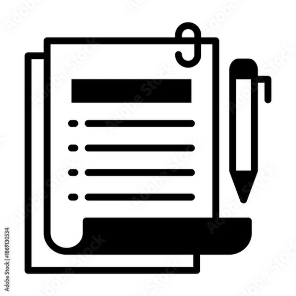 Obraz Summary Icon Mixed Style Vector Illustration