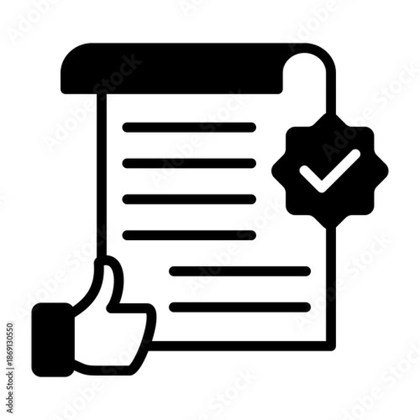 Obraz Approval Icon Mixed Style Vector Illustration