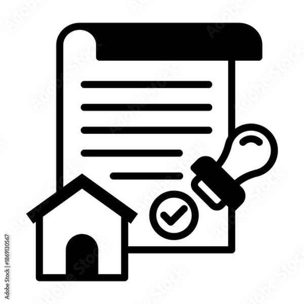 Obraz Permit Icon Mixed Style Vector Illustration