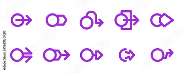 Obraz PURPLE LINE CIRCLE BULLET POINT