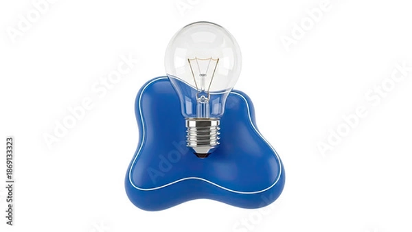 Obraz Lightbulb on a Blue Blob