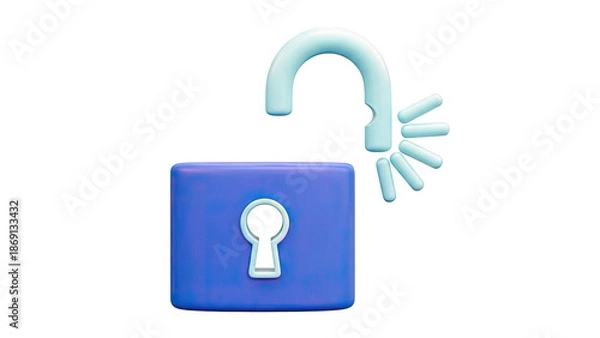 Obraz Open Padlock 3D Icon