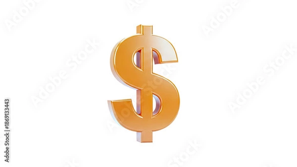 Obraz Orange 3D Dollar Sign