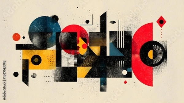 Fototapeta bold typographic abstract composition, distorted letterforms, experimental graphic design