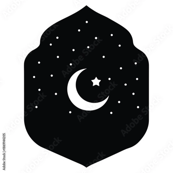 Obraz islamic night sky background on white background