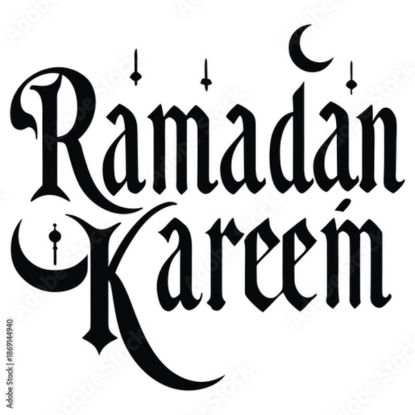 Obraz ramadan kareem elegant text on white background