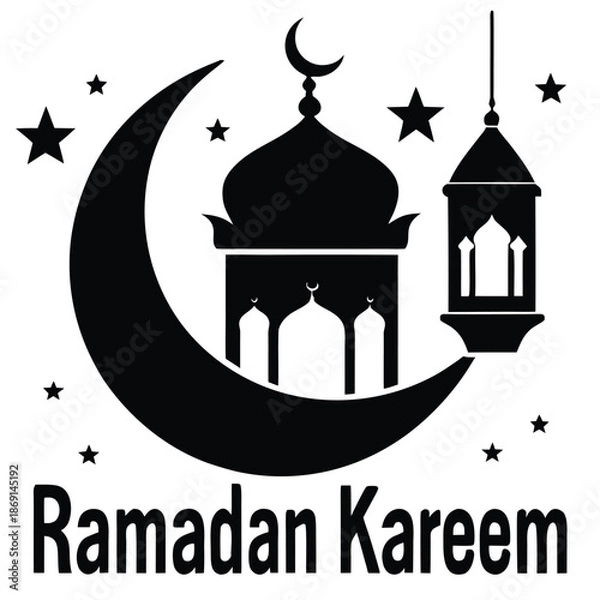 Obraz ramadan kareem background vector on white backgrou