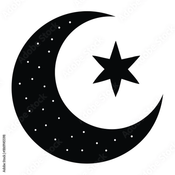 Obraz ramadan moon   stars vector