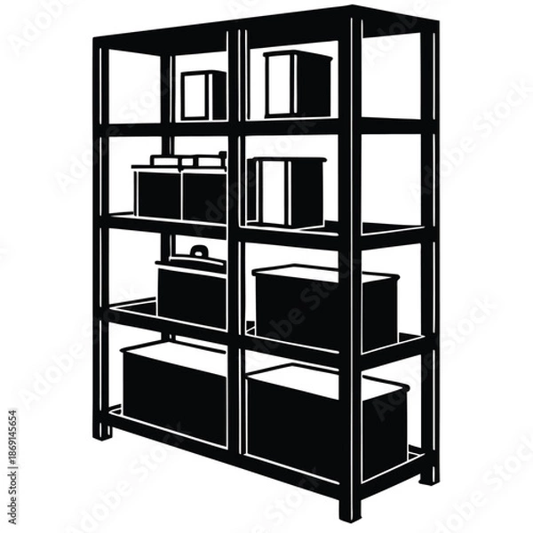 Obraz storage shelf on white background