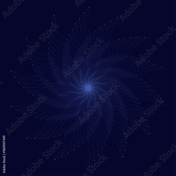 Obraz Abstract Blue Spiral Flow Background